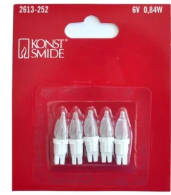 Konstsmide, guirlandes lumineuses de Noël 5 Ampoules De Rechange Givrees 6 V, 0,84W Pour Guirlande De Noël