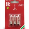 Konstsmide, guirlandes lumineuses de Noël 3 Ampoules De Rechange 12V, 3W Pour Chandelier Electrique 20 A 25 Lampes