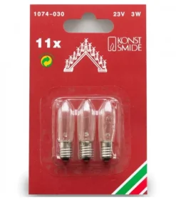 Konstsmide, guirlandes lumineuses de Noël 3 Ampoules De Rechange 23V, 3W Pour Chandelier Electrique 11 Lampes