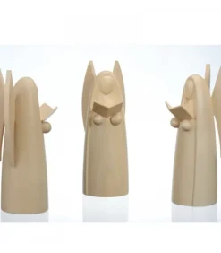 Schalling, crèche moderne 3 Anges En Bois Pour Crèche De Noël, 12 Cm