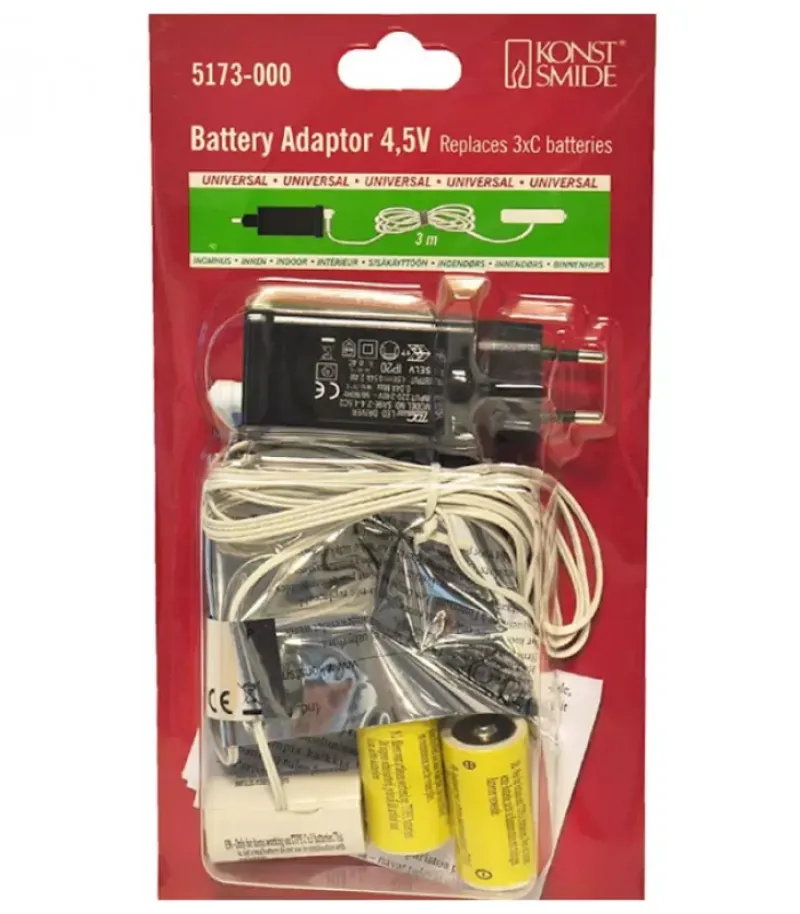 Konstsmide, guirlandes lumineuses de Noël Adaptateur Secteur Pour 3 Piles 1,5 V Lr14