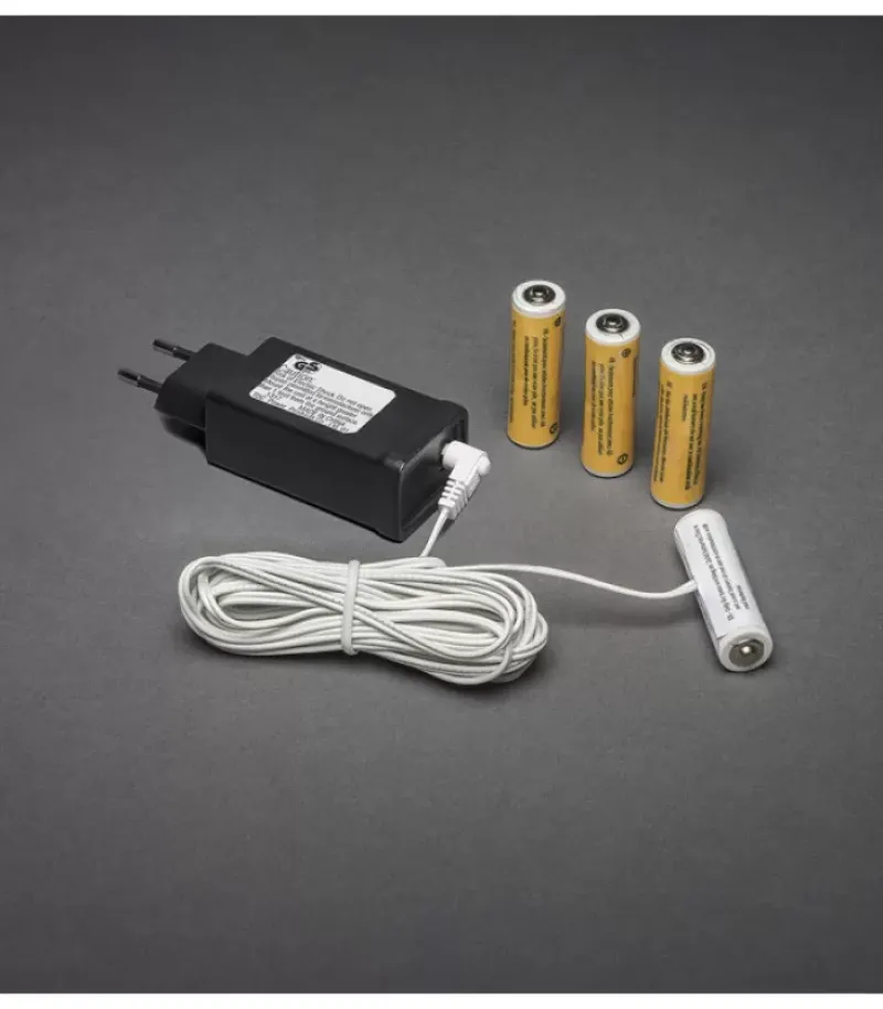 Konstsmide, guirlandes lumineuses de Noël Adaptateur Secteur Pour Articles Sur Piles 4 X 1,5 V Aa