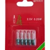 Konstsmide, guirlandes lumineuses de Noël Ampoules De Rechange 2,5V - 0,25 W Pour Guirlande De Noël, Douille Verte