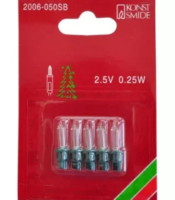 Konstsmide, guirlandes lumineuses de Noël Ampoules De Rechange 2,5V - 0,25 W Pour Guirlande De Noël, Douille Verte