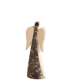 Waldfabrik, photophore en bois et étoile sapin de Noël Ange De Noël En Bois, Double Face 9 Cm