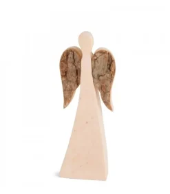 Waldfabrik, photophore en bois et étoile sapin de Noël Ange De Noël En Bois, Double Face 18 Cm