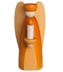 Köhler, Père Noël en bois Ange De Noël En Bois Jaune Avec Bougie