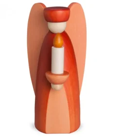 Köhler, Père Noël en bois Ange De Noël En Bois Rouge Avec Bougie