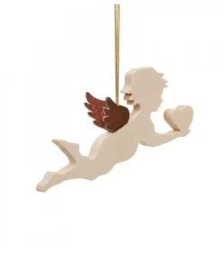 Waldfabrik, photophore en bois et étoile sapin de Noël Ange Pour Sapin En Bois D'Erable Avec Petit Coeur