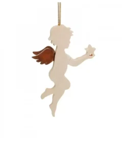 Waldfabrik, photophore en bois et étoile sapin de Noël Ange Pour Sapin En Bois D'Erable Ange Avec Une Etoile Dans La Main