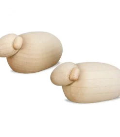 Köhler, Père Noël en bois Animaux De La Crèche De Noël, Mouton Blanc