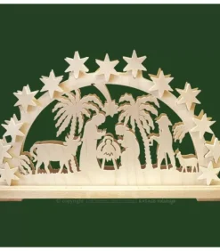 Ratags, décos de Noël lumineuses en bois Arche Lumineuse Electrique Led En Bois, Crèche De Noël