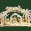 Ratags, décos de Noël lumineuses en bois Arche Lumineuse Electrique Led, Personnages Crèche De Noël En Bois Cisele Peint