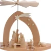 Schalling, crèche moderne Arche Pyramide Moderne De Noël En Bois D'Aulne