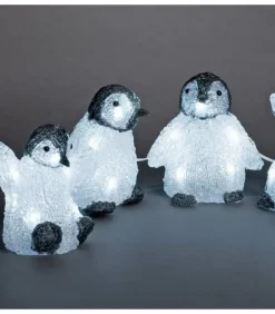 Konstsmide, guirlandes lumineuses de Noël Bebes Pingouins Lumineux Led En Acrylique, 12,5 Cm
