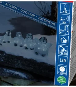 Konstsmide, guirlandes lumineuses de Noël Bebes Pingouins Lumineux Led En Acrylique, 12,5 Cm