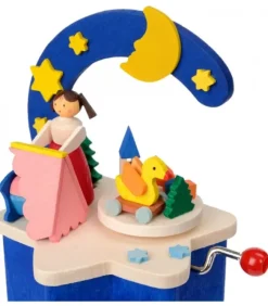 Graupner, décoration de sapin de Noël, Déco Noël enfant Boite A Musique A Manivelle Bleu, Chambre D'Enfant