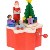 Graupner, décoration de sapin de Noël, Déco Noël enfant Boite A Musique A Manivelle Rouge, Père Noël Et Enfant