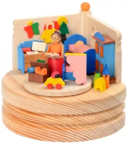 Graupner, décoration de sapin de Noël, Déco Noël enfant Boite A Musique Bois, L'Heure Du Coucher