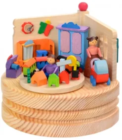 Graupner, décoration de sapin de Noël, Déco Noël enfant Boite A Musique En Bois, Maman Et Ses 2 Enfants