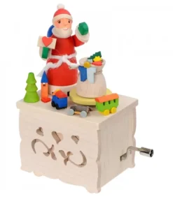 Graupner, décoration de sapin de Noël, Déco Noël enfant Boite A Musique Enfant A Manivelle, Père Noël Et Jouets
