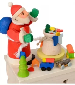Graupner, décoration de sapin de Noël, Déco Noël enfant Boite A Musique Enfant A Manivelle, Père Noël Et Jouets