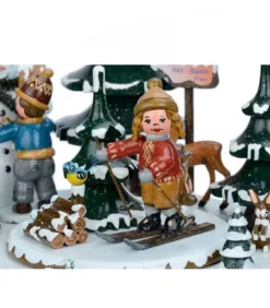 Hubrig, figurines pour enfant Boite A Musique Noël, Jeux D'Enfants Dans LÀ Neige
