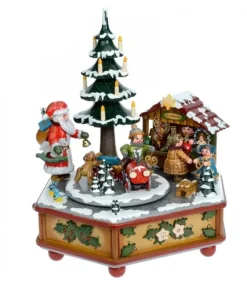 Hubrig, figurines pour enfant Boite A Musique Noël, Veillee Autour Du Sapin