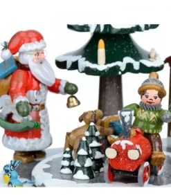Hubrig, figurines pour enfant Boite A Musique Noël, Veillee Autour Du Sapin