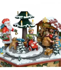 Hubrig, figurines pour enfant Boite A Musique Noël, Veillee Autour Du Sapin