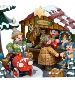 Hubrig, figurines pour enfant Boite A Musique Noël, Veillee Autour Du Sapin