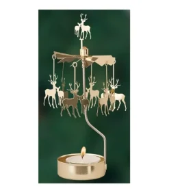 Pluto Produkter, déco de Noël Scandinave Bougeoir Carrousel Cerf Dore