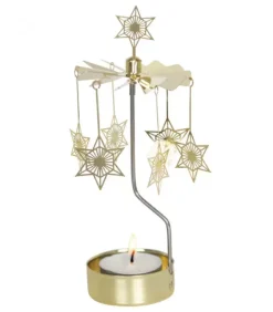 Pluto Produkter, déco de Noël Scandinave Bougeoir Carrousel Etoiles Dorees