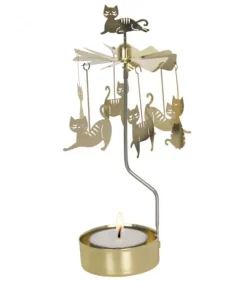 Pluto Produkter, déco de Noël Scandinave Bougeoir Carrousel Famille Chats Dores