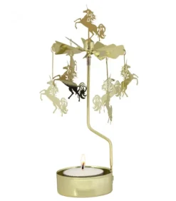 Pluto Produkter, déco de Noël Scandinave Bougeoir Carrousel Licornes Dorees