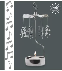 Pluto Produkter, déco de Noël Scandinave Bougeoir Carrousel Notes De Musique