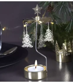 Pluto Produkter, déco de Noël Scandinave Bougeoir Carrousel Sapins De Noël Dores
