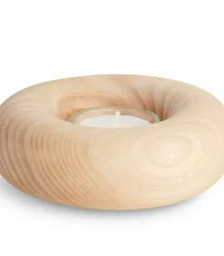 Waldfabrik, photophore en bois et étoile sapin de Noël Bougeoir En Bois De Frene Blanc , 12 Cm