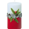 Ewa Kerzen, bougies de Noël et bougies de l'Avent Bougie Décorative De Noël, Blanc Rouge, 12 Cm