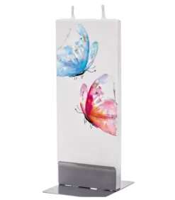 Flatyz, bougie décorative scandinave Bougie Décorative Papillons Bleu Et Rouge