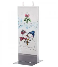 Flatyz, bougie décorative scandinave Bougie De Noël Couple Bonhomme De Neige