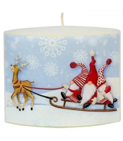 Ewa Kerzen, bougies de Noël et bougies de l'Avent Bougie De Noël Longue Avec Des Pères Noël Sur Un Traineau