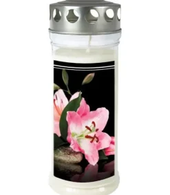Ewa Kerzen, bougies de Noël et bougies de l'Avent Bougie Funeraire Fleur De Lys, 21,5 Cm