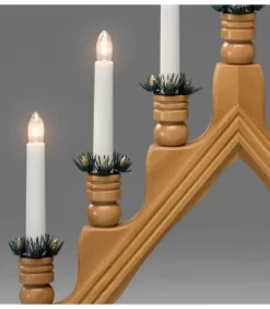 Konstsmide, guirlandes lumineuses de Noël Chandelier 7 Bougies Electriques En Bois De Chene