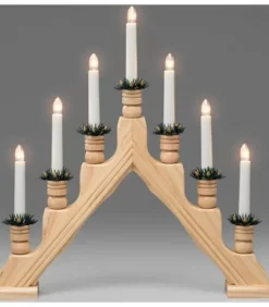 Konstsmide, guirlandes lumineuses de Noël Chandelier 7 Branches Electrique En Bois Naturel