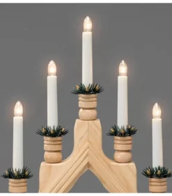 Konstsmide, guirlandes lumineuses de Noël Chandelier 7 Branches Electrique En Bois Naturel