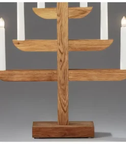 Konstsmide, guirlandes lumineuses de Noël Chandelier 7 Branches En Bois De Chene Huile, 46 Cm