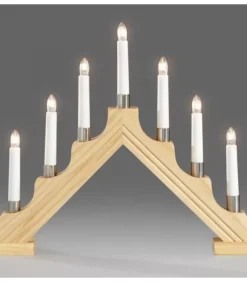 Konstsmide, guirlandes lumineuses de Noël Chandelier De Noël À 7 Branches, Bois Naturel