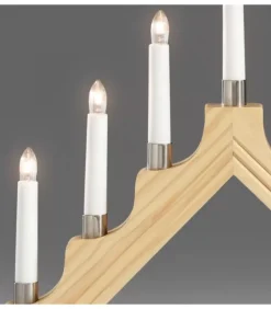 Konstsmide, guirlandes lumineuses de Noël Chandelier De Noël À 7 Branches, Bois Naturel