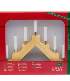 Konstsmide, guirlandes lumineuses de Noël Chandelier De Noël À 7 Branches, Bois Naturel